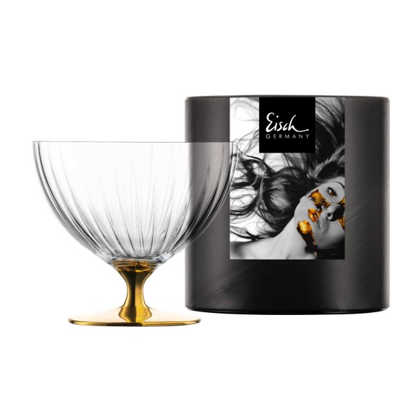Eisch Dessertschale ø 11,5 cm gold in Geschenkröhre