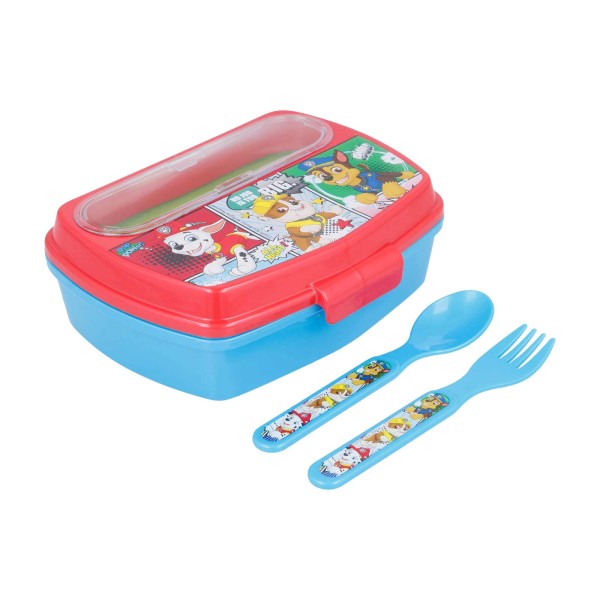 Stor Paw Patrol Comic Lunchbox mit Gabel & Löffel - A