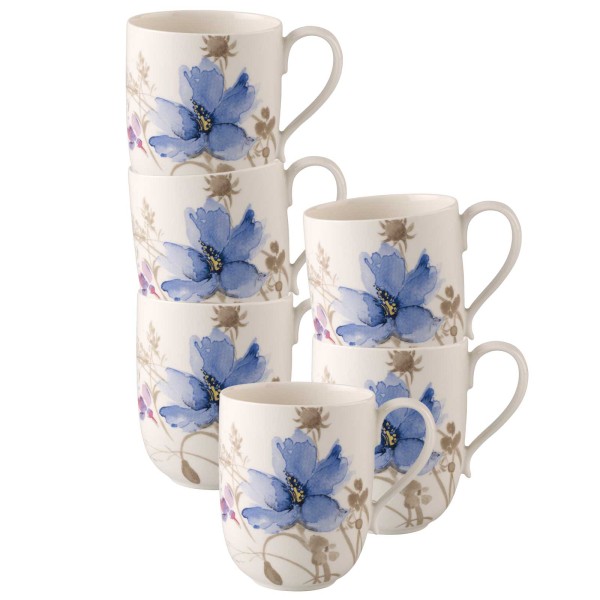 Villeroy & Boch Mariefleur Gris Basic Latte Macchiato Becher 370 ml 6er Set - DS