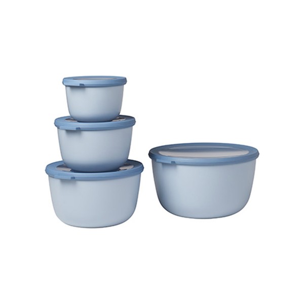Mepal CIRQULA Multischüssel rund 4er Set (0,5l 1l 2l 3l) Nordic Blue - A