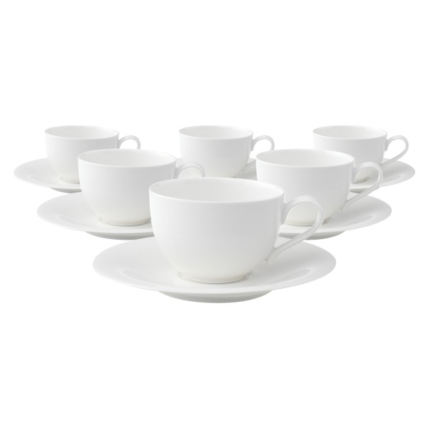Villeroy & Boch New Cottage Basic Kaffeetasse mit Untertasse 150 ml 6er Set - DS