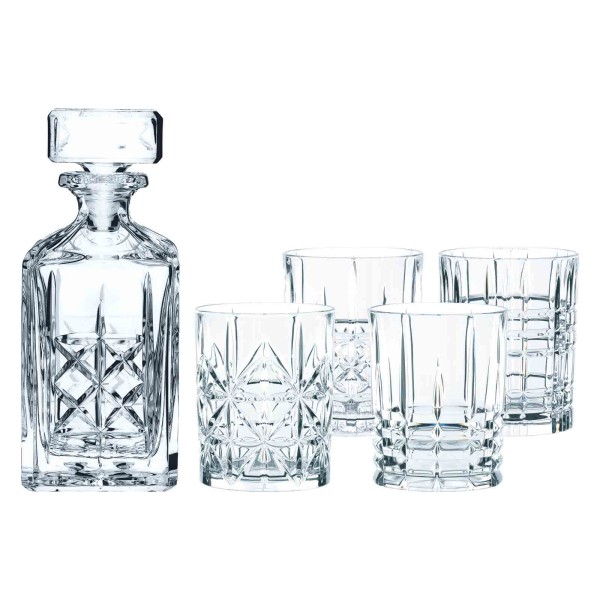 Nachtmann Highland Whisky Set - Dekanter + 4 verschiedene Tumbler