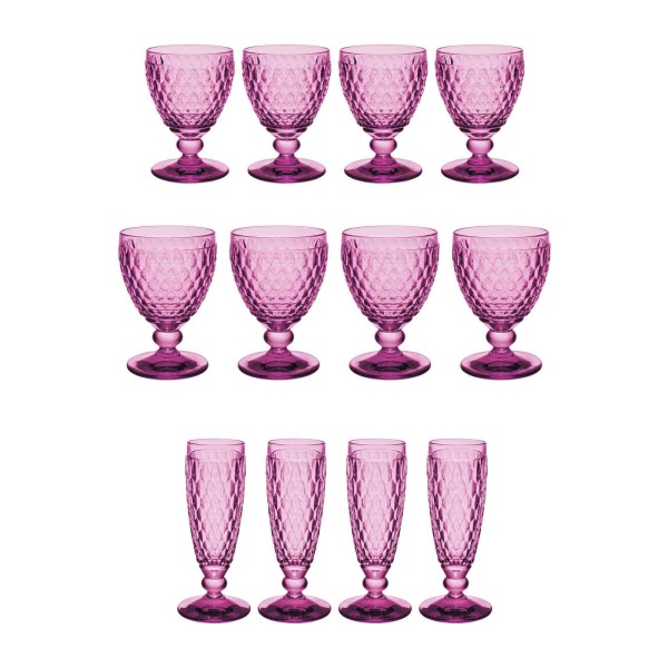 Villeroy & Boch Boston Coloured Weißwein- & Sektgläser Set 12er Set Berry - DS