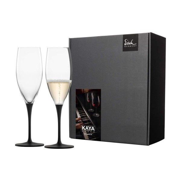Eisch KAYA Champagnergläser 278 ml schiefer 2er Set im Geschenkkarton - A