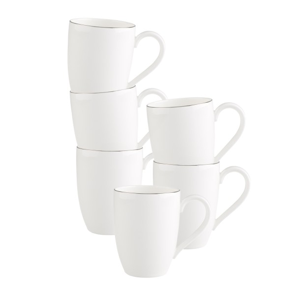 Villeroy & Boch Anmut Platinum No.1 Becher mit Henkel 300 ml 6er Set - DS