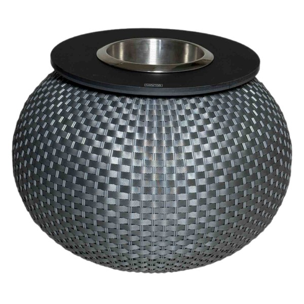 COOTAB Cooler Table MILANO Beistelltisch mit Edelstahl-Kühler - Anthrazit/Schwarz