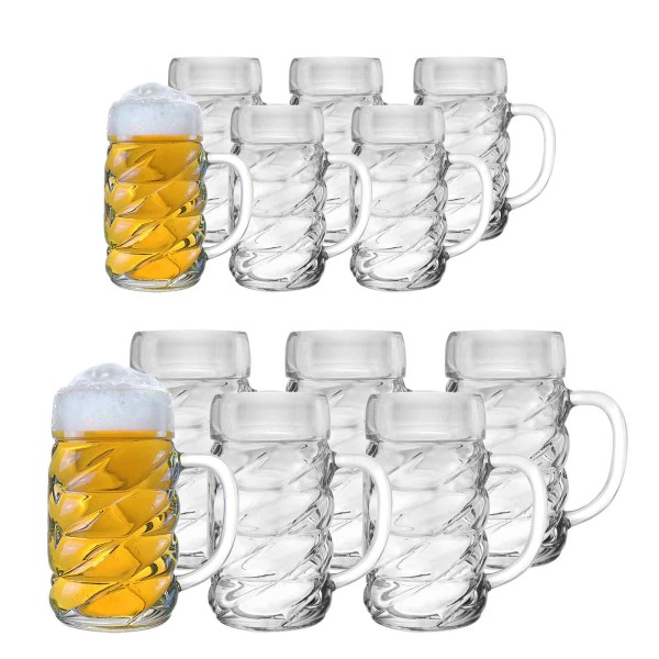 Stölzle Oberglas DIAMOND Bierkrüge 0,5 l + 1 l 12er Set