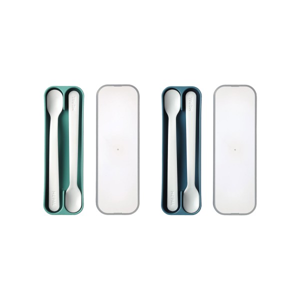 Mepal MIO Baby Fütterlöffel 2x 2er Set deep turquoise & deep blue