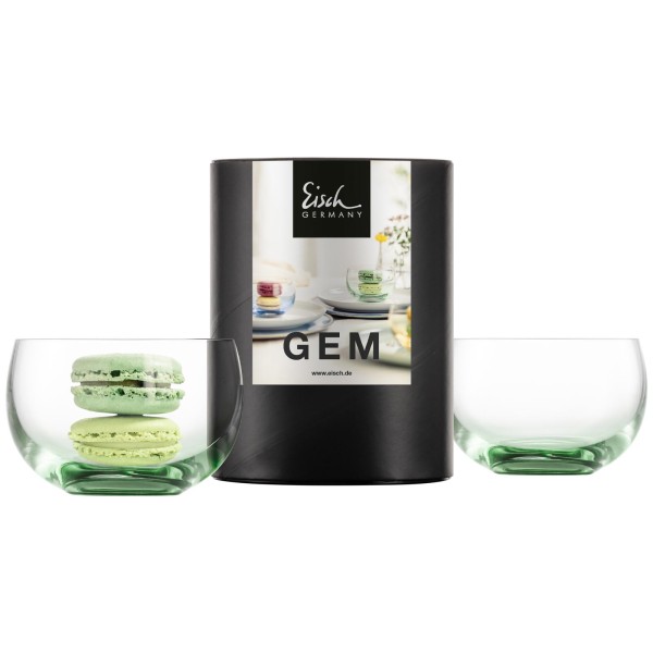 Eisch Gem Dessertschale 2er Set Grün in Geschenkröhre - DS