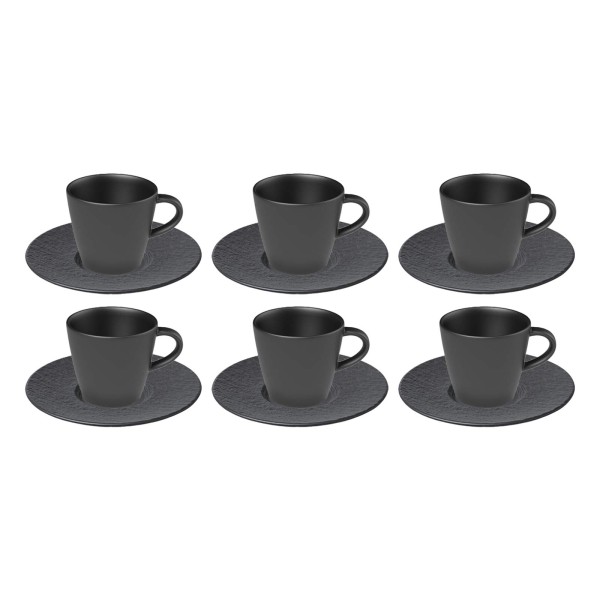 Villeroy & Boch Manufacture Rock Kaffee Set schwarz 12-teilig