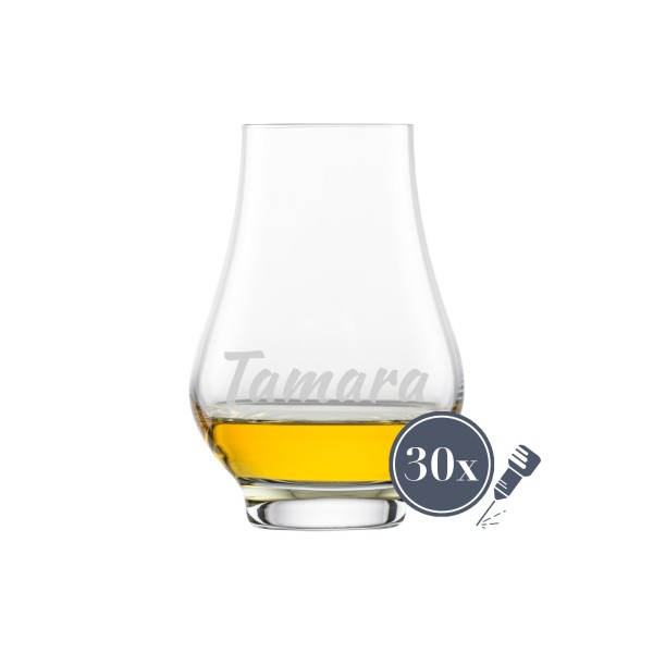 Nosing Whisky Tumbler mit Gravur 30er Set Name gerade