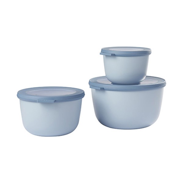 Mepal CIRQULA Multischüssel rund 3er Set (0,5l 1l 2l) Nordic Blue - A