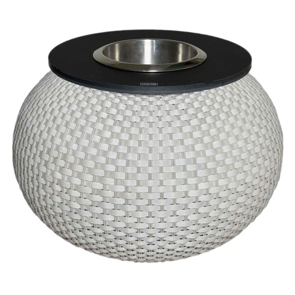 COOTAB Cooler Table MILANO Beistelltisch mit Edelstahl-Kühler - Champagner/Schwarz