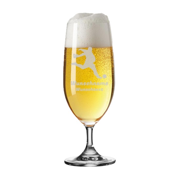 Pilsglas 360 ml mit Gravur & Fußballmotiv - Torwart mit Bierkrug
