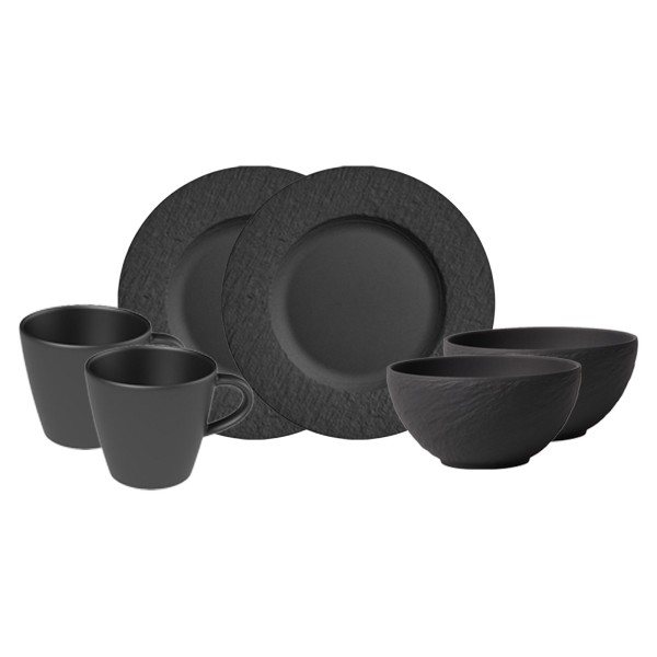 Villeroy & Boch Manufacture Rock Frühstücks-Set 6-teilig schwarz