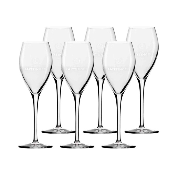 Taittinger Champagnerglas 6er Set 0,1l Eichstrich