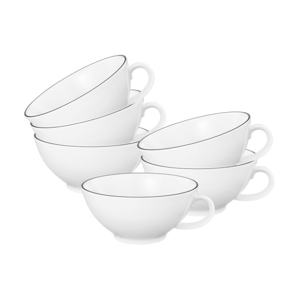 Seltmann Weiden Lido Black Line Teetasse 140 ml 6er Set