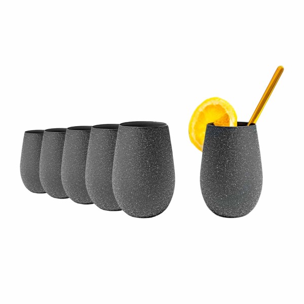 Stölzle Lausitz STONES Becher 465 ml basalt 6er Set