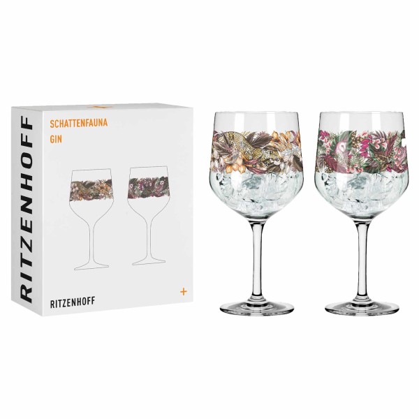 Ritzenhoff Schattenfauna Gin-Gläser 2er Set Eule, Leopard