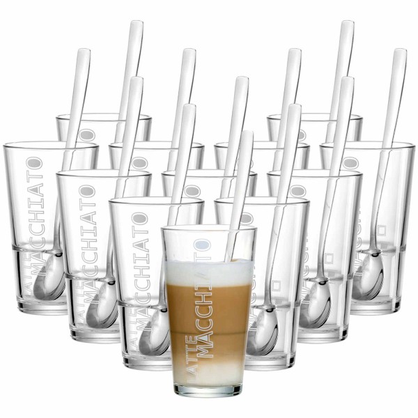 Ritzenhoff & Breker LENA Latte Macchiato Gläser mit Löffel 350 ml 12er Set