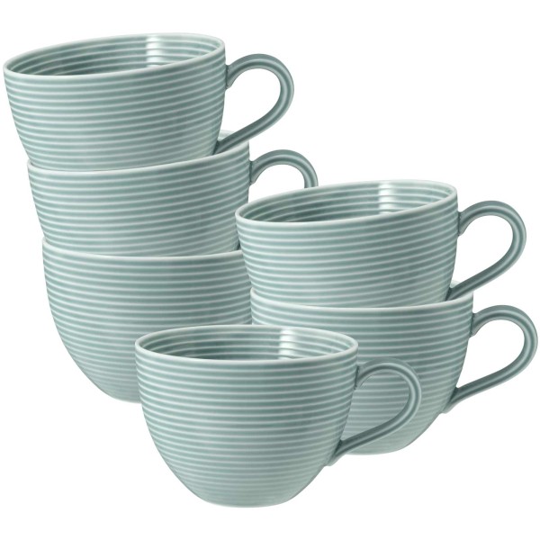 Seltmann Weiden Beat Color Glaze Milchkaffeetasse 0,35 l 6er Set - Arktisblau