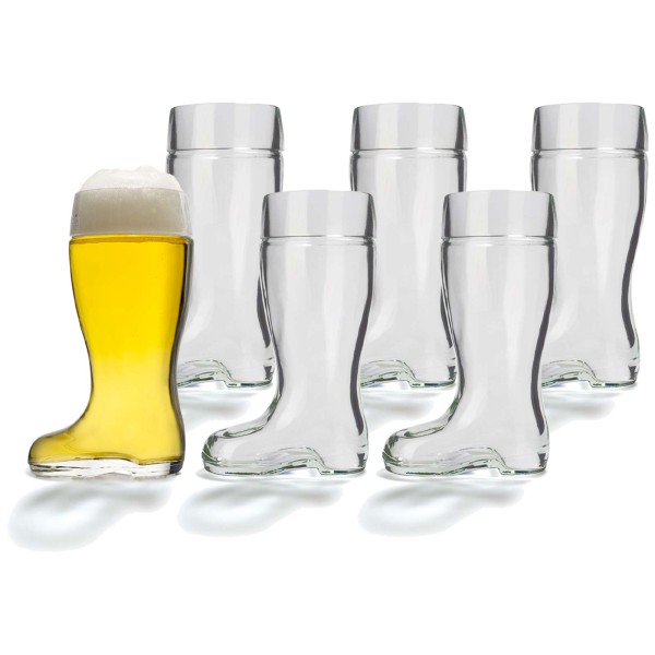 Stölzle Oberglas Stiefel Bierglas 1,0 l 6er Set