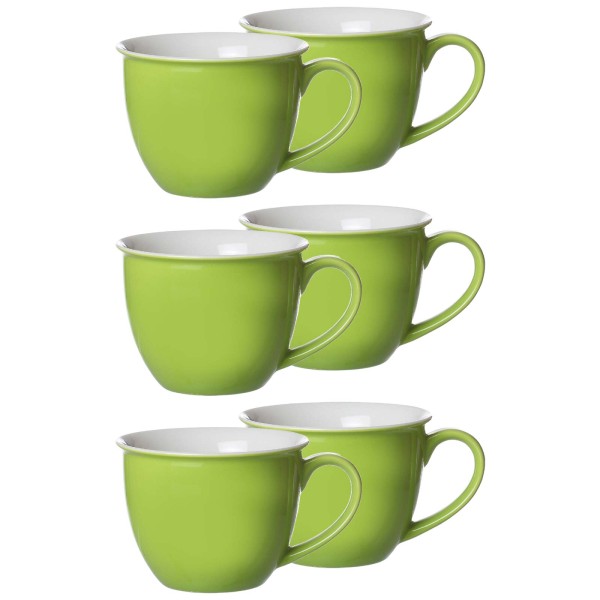 Ritzenhoff & Breker DOPPIO Milchkaffeetasse 350 ml grün 6er Set