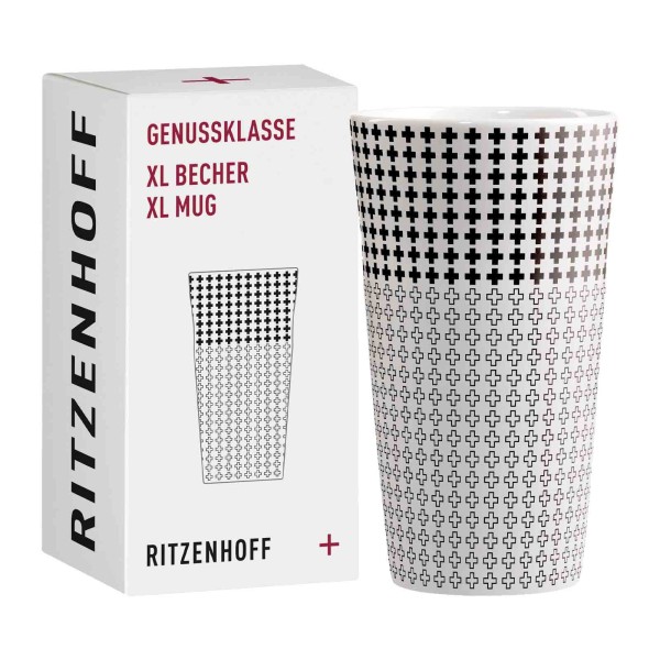 Ritzenhoff Genussklasse Kaffeebecher XL 525 ml Plus-Zeichen - A