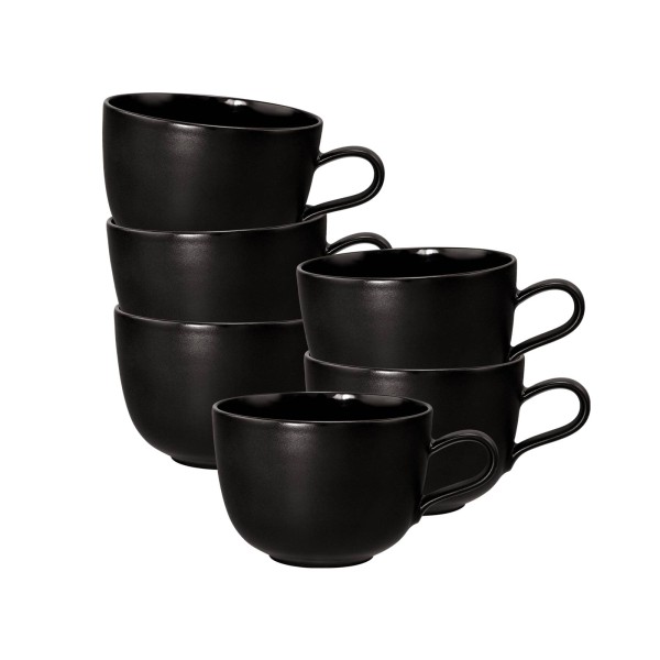 Seltmann Weiden Liberty Velvet Black Milchkaffeetasse 400 ml 6er Set - DS