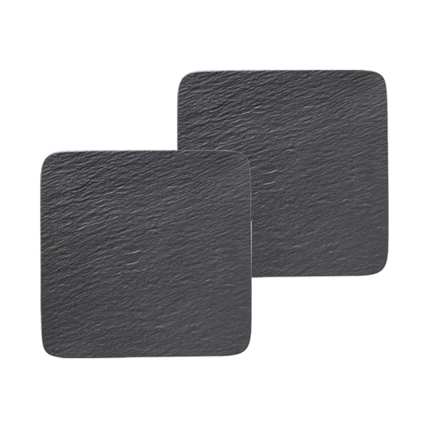 Villeroy & Boch Manufacture Rock Servierplatten Set 2-teilig quadratisch schwarz