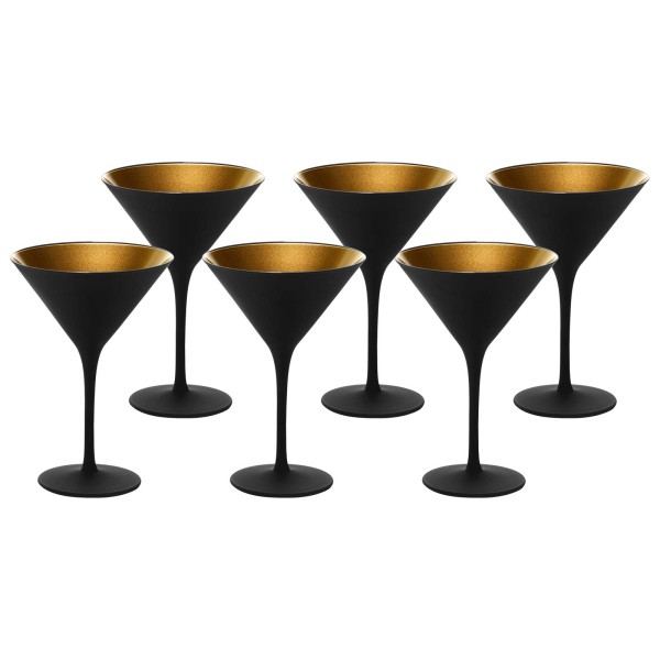 Stölzle Lausitz ELEMENTS Cocktailschale Schwarz-Gold 6er Set