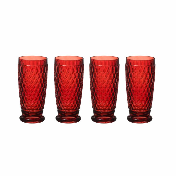 Villeroy & Boch Boston Coloured Longdrinkglas 400 ml rot 4er Set