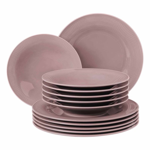 Seltmann Weiden Beat Color Glaze Tafelservice 12-teilig Altrosa
