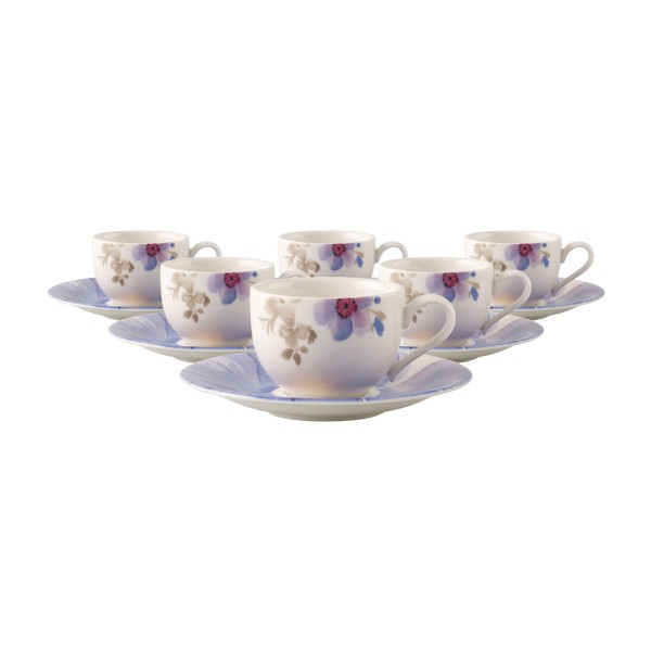 Villeroy & Boch Mariefleur Gris Basic Espressotasse mit Untertasse 50 ml 6er Set - DS