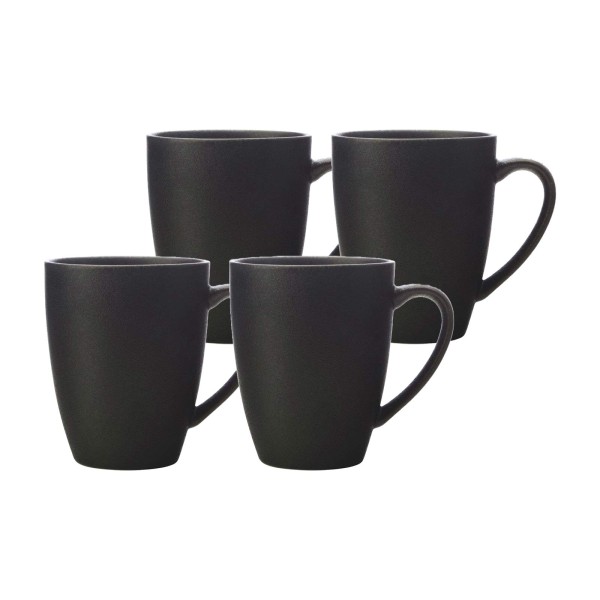 Maxwell & Williams Caviar Black Kaffeebecher 400 ml 4er Set - A