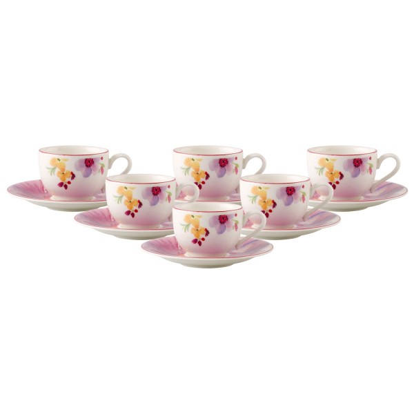 Villeroy & Boch Mariefleur Basic Espressotasse mit Untertasse 80 ml 6er Set