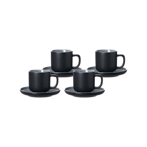 Ritzenhoff & Breker JASPER Espressotasse mit Untertasse 100 ml 4er Set schwarz