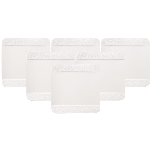 Villeroy & Boch Manufacture Rock Blanc Speiseteller 28 x 28 cm 6er Set - DS