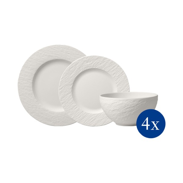 Villeroy & Boch Manufacture Rock Teller-Set 12-teilig weiß