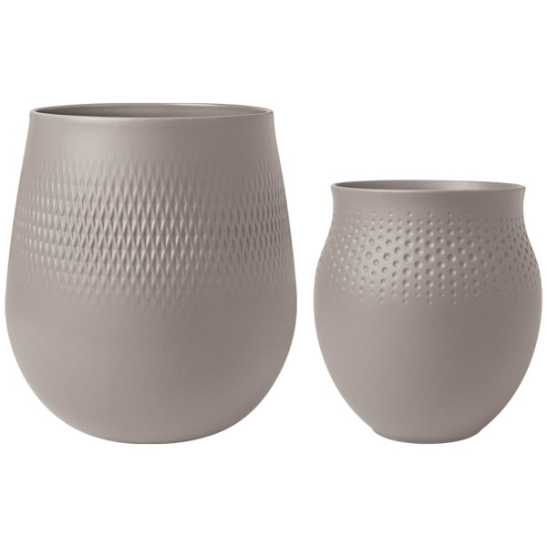 Villeroy & Boch Manufacture Collier Vasen taupe 2er Set - A