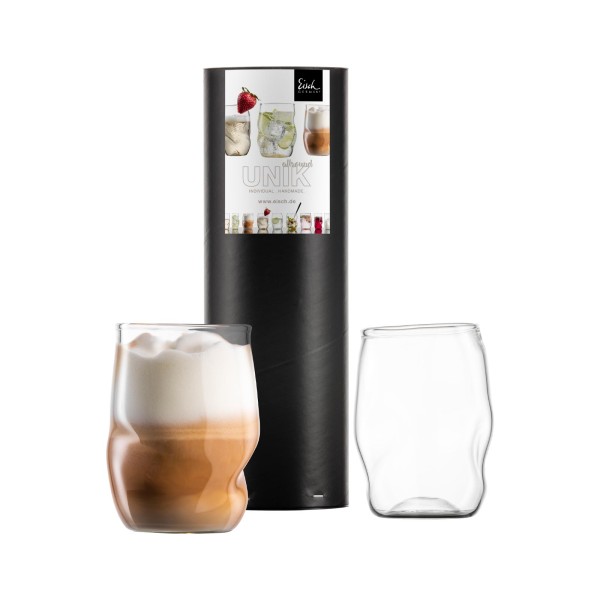 Eisch UNIK Trinkglas 2er Set in Geschenkröhre - A