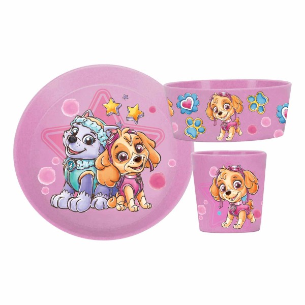 Koziol CONNECT Kindergeschirrset 3-teilig Paw Patrol organic pink - A