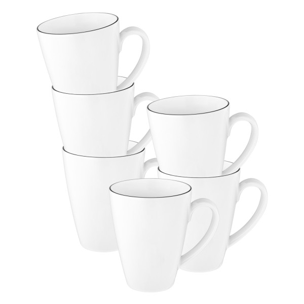 Seltmann Weiden Lido Black Line Kaffeebecher Tambel 350 ml 6er Set