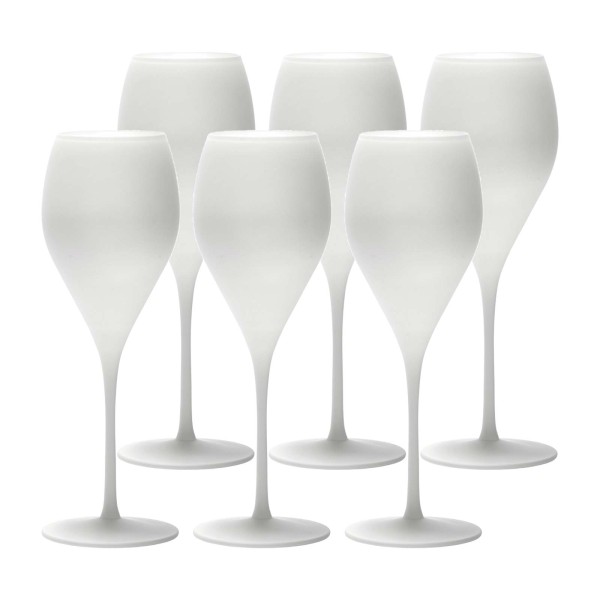 Stölzle Lausitz PRESTIGE Champagnerglas matt-weiß 345 ml 6er Set
