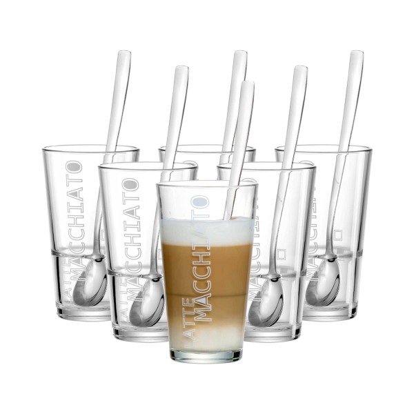 Ritzenhoff & Breker LENA Latte Macchiato Gläser mit Löffel 350 ml 6er Set