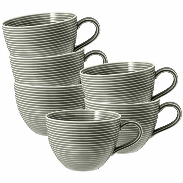 Seltmann Weiden Beat Color Glaze Milchkaffeetasse 0,35 l 6er Set - Perlgrau