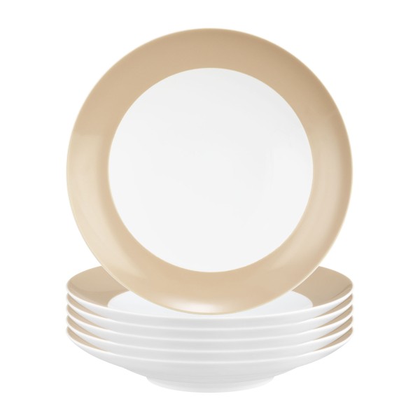 Seltmann Weiden Liberty Pure Colors Suppenteller ø 23,5 cm 6er Set Dusty Beige - DS