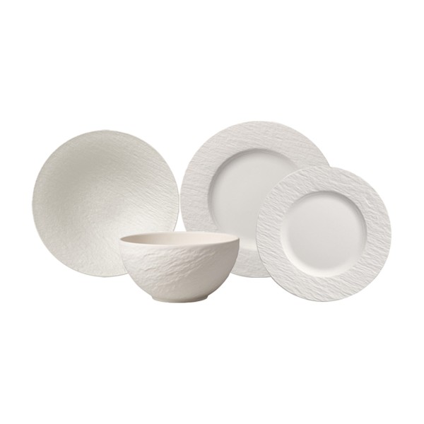 Villeroy & Boch Manufacture Rock Geschirr-Set 4-teilig weiß