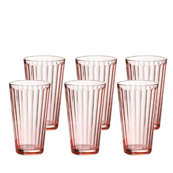 Ritzenhoff & Breker LAWE Trinkglas 400 ml rosa 6er Set