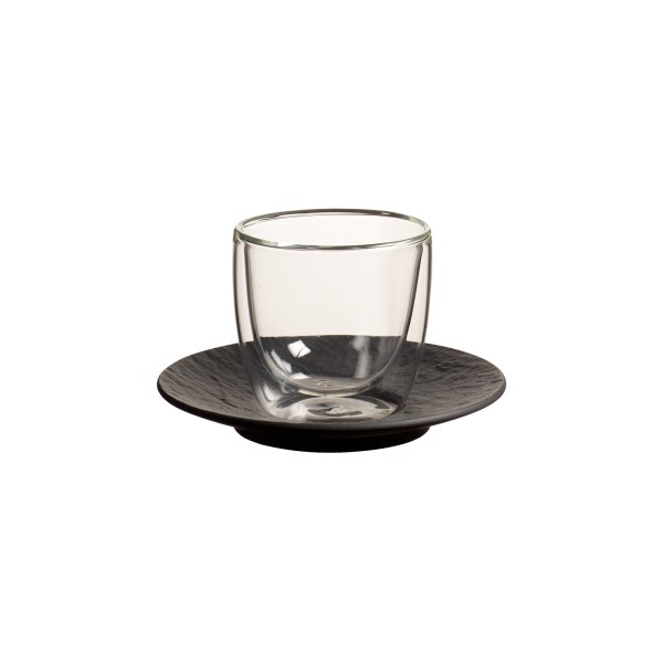 Villeroy & Boch Manufacture Rock Glow Espressoglas mit Untertasse 60 ml